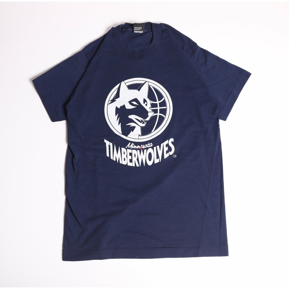 Vintage Minnesota Timberwolves T Shirt Navy Screen Stars Reebok Orono Mens M